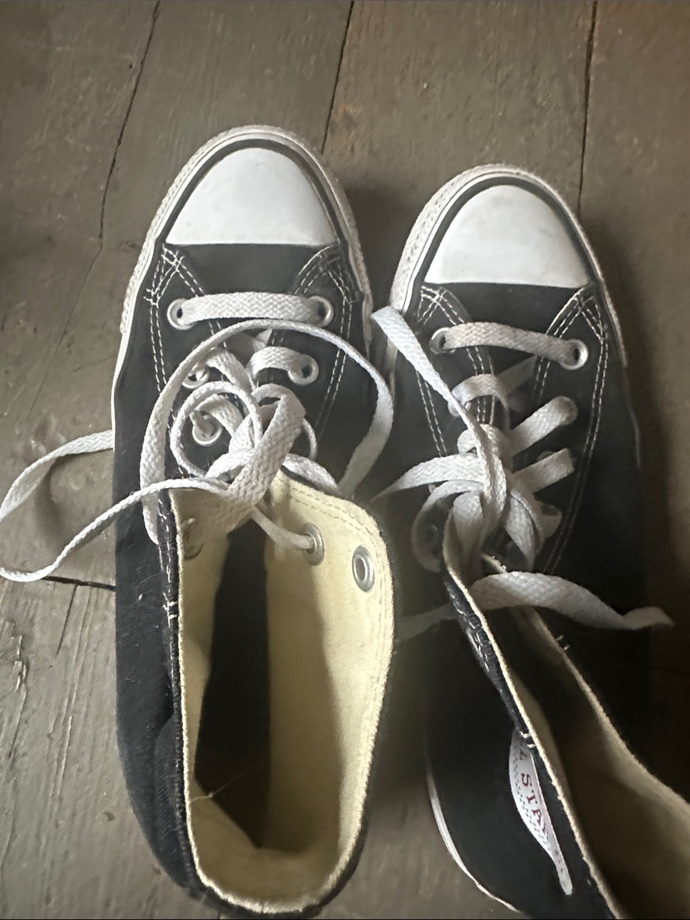 Converse Black High-Top Canvas Sneakers with White Toe and Laces